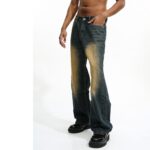 vintage wash baggy jeans | retro loose fit straight leg wide leg trousers